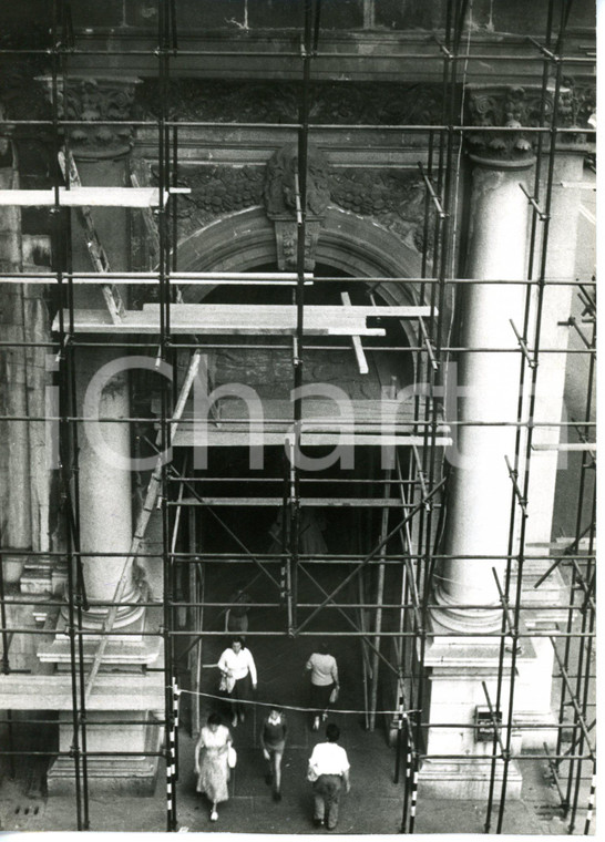 1955 ca GENOVA Via XX Settembre - Impalcature per restauro Ponte Monumentale