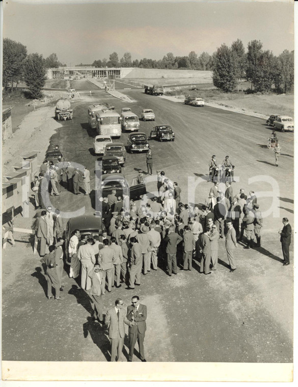 1958 AUTOSTRADA DEL SOLE Ministri in visita al tronco stradale MILANO-PARMA