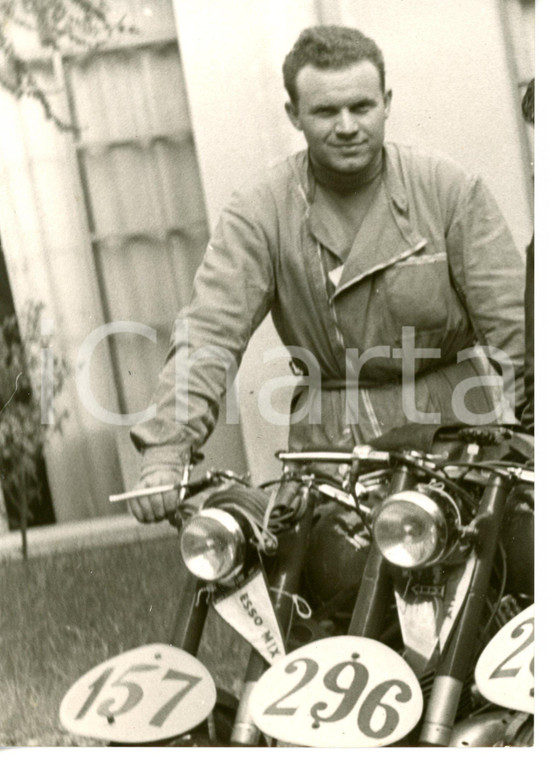 1954 BOLOGNA - MOTOGIRO D'ITALIA Mario BRANDOLINI alla punzonatura *Foto 13x18