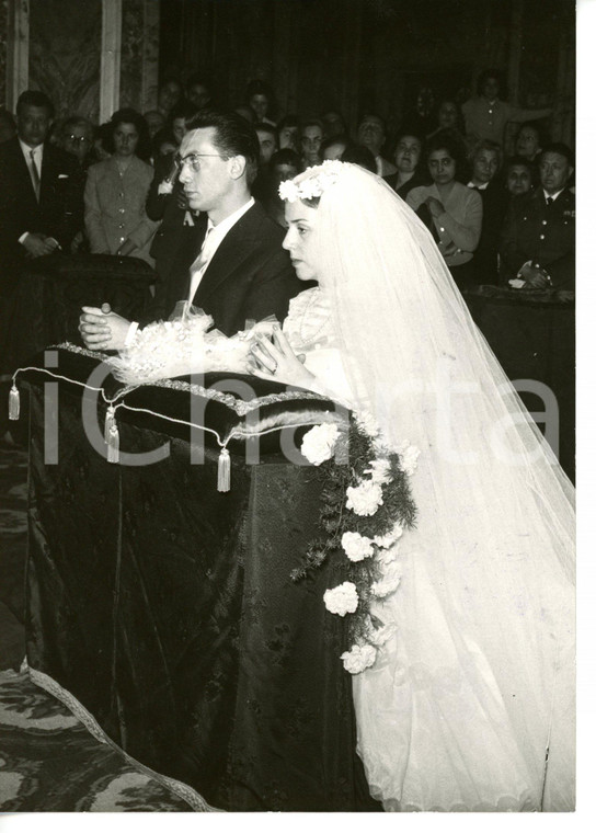 1957 ROMA Jula DE PALMA e Carlo LANZI il giorno del matrimonio *Foto 13x18 cm