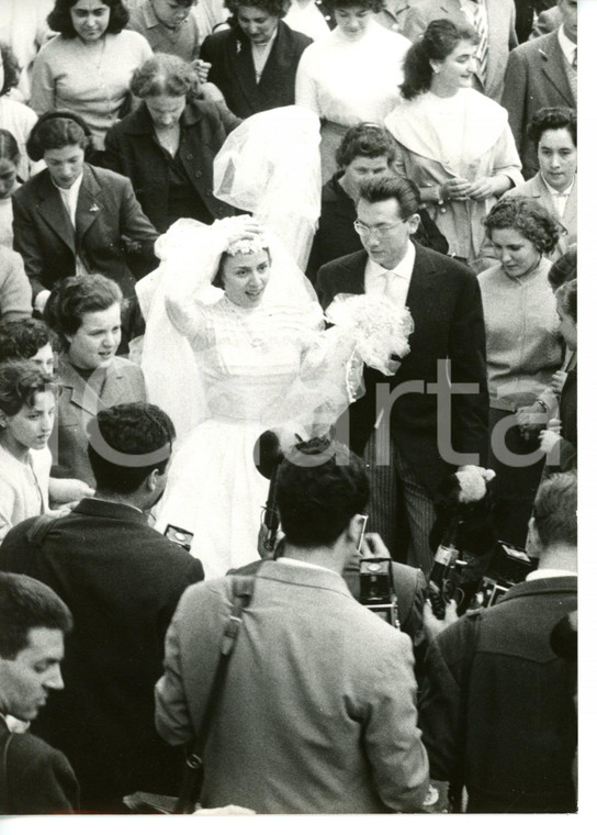 1957 ROMA Jula DE PALMA e Carlo LANZI il giorno del matrimonio - Foto 13x18 cm