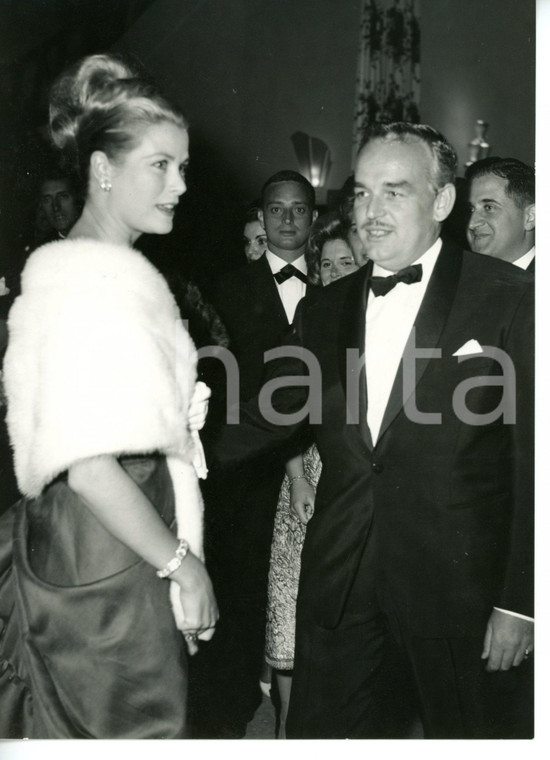 1962 MONTECARLO Grace KELLY con principe Ranieri di MONACO a una serata di gala
