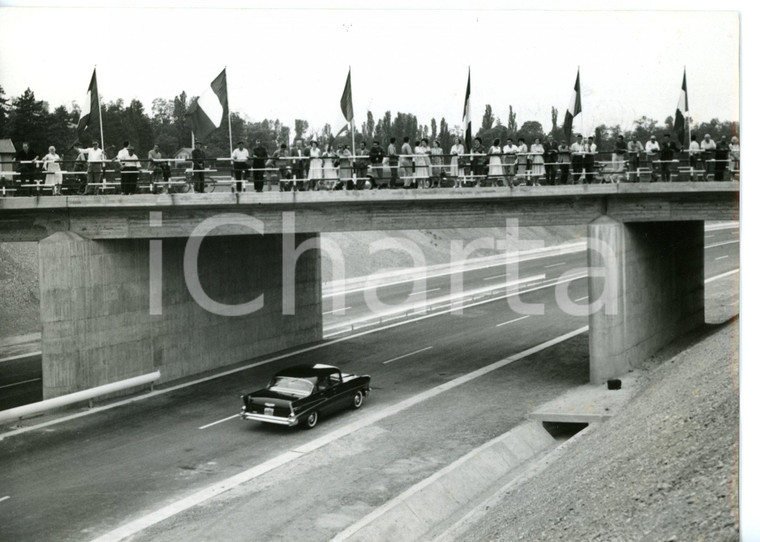 1958 AUTOSTRADA A7 Inaugurazione tratto SERRAVALLE-MILANO *Foto 18x13 cm