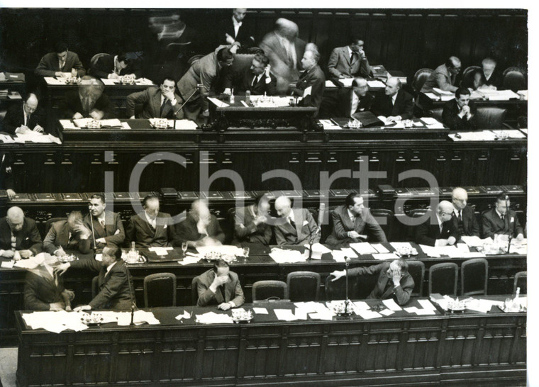 1957 ROMA Veduta della Camera - Votazione legge dei contratti agrari *Foto