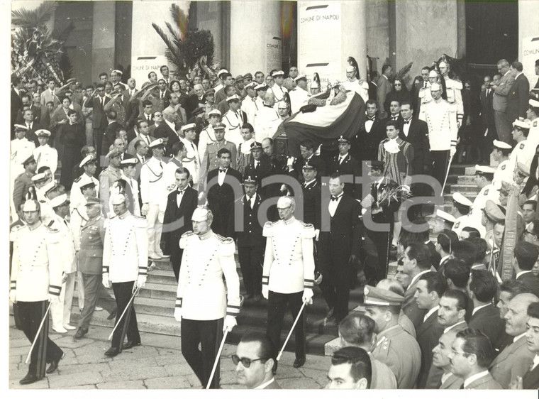 1959 NAPOLI Funerali Enrico DE NICOLA - Trasporto della salma *Foto 18x13 cm