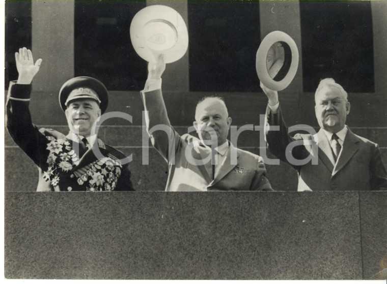 1° maggio 1957 MOSCA Nikita KRUSCEV - Georgij ZUKOV - Nikolaj BULGANIN *Foto