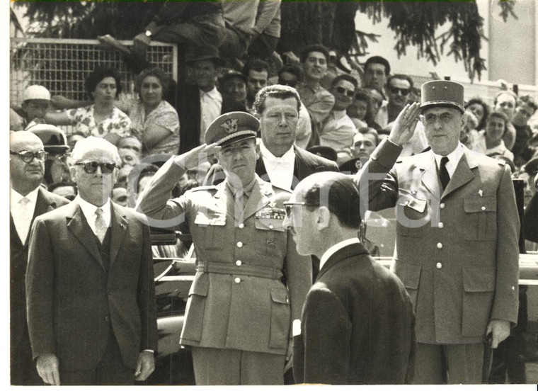 1959 MILANO Charles DE GAULLE con Giovanni GRONCHI - Fotografia 18x13 cm