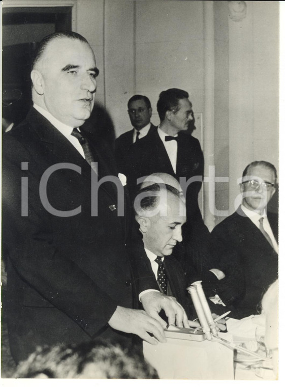 1963 PARIS Georges POMPIDOU durante conferenza stampa *Foto 13x18 cm