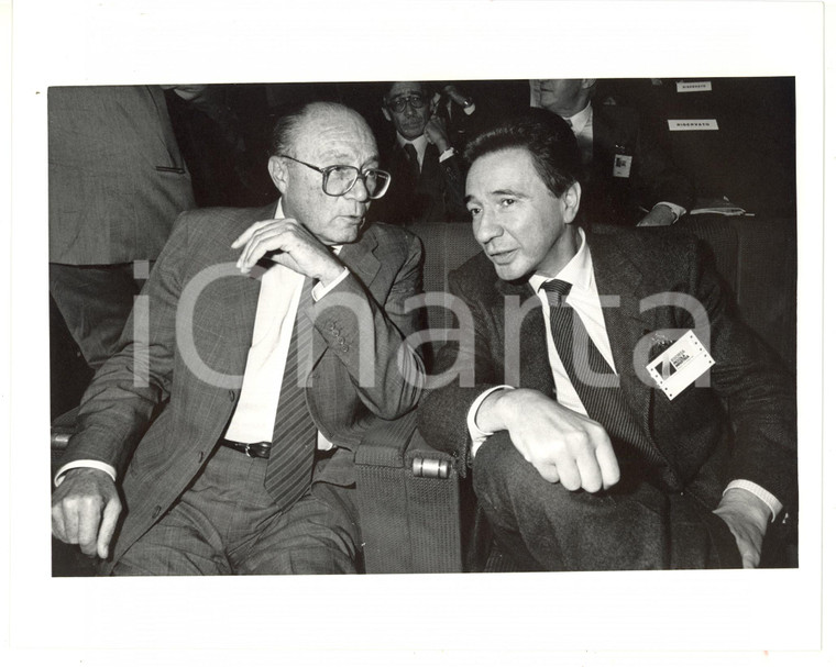 1990 ca CONFINDUSTRIA Walter MANDELLI a colloquio con Carlo FRACANZANI *Foto