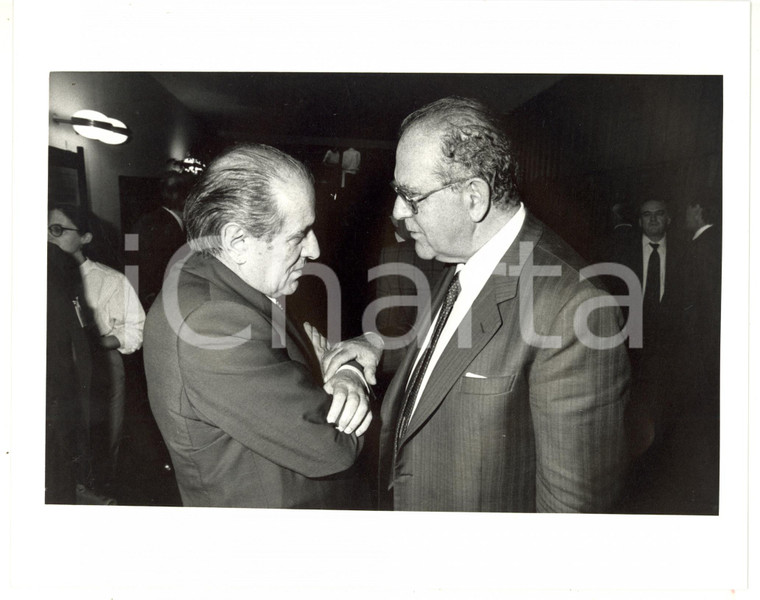 1990 ca CONFINDUSTRIA Luigi LUCCHINI a colloquio con Franco PIGA *Foto 25x20 cm