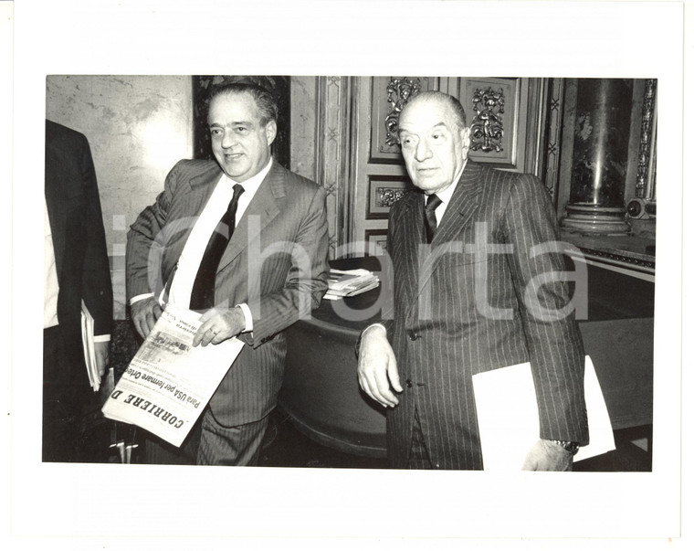 1985 ca CONFINDUSTRIA Bruno VISENTINI con Giorgio COVI *Fotografia 25x20 cm