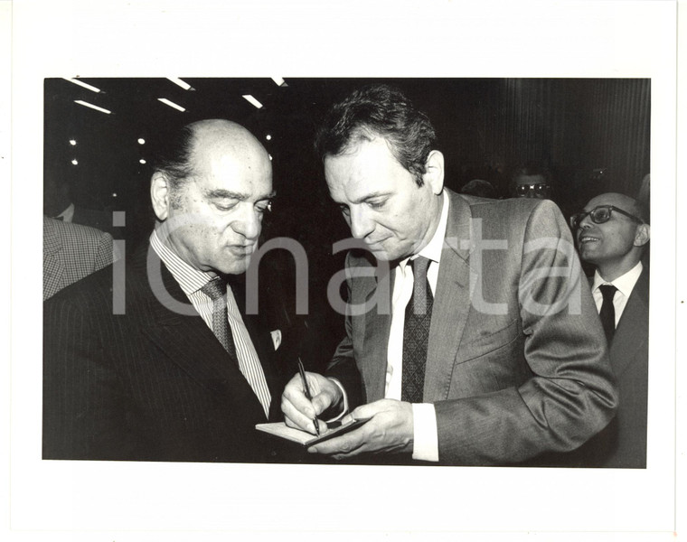 1990 ca CONFINDUSTRIA Cesare ANNIBALDI con Gerolamo PELLICANÒ - Foto 25x20 cm