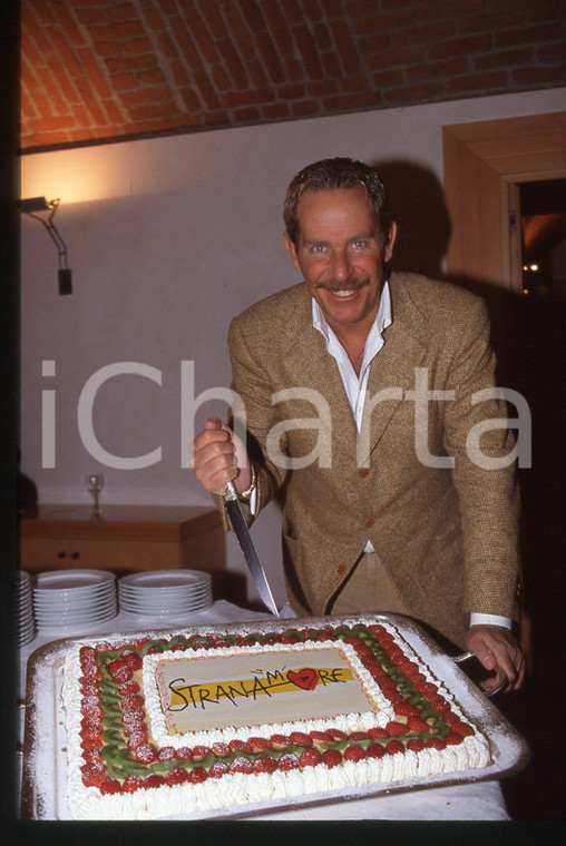 35mm vintage slide*1995ca ALBERTO CASTAGNA con torta programma STRANAMORE (5)