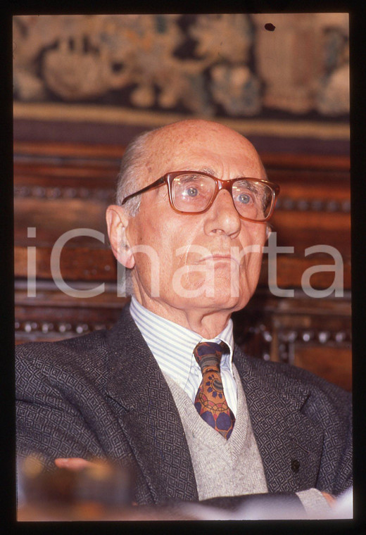 35mm vintage slide* 1990ca Indro MONTANELLI ritratto del giornalista (3)