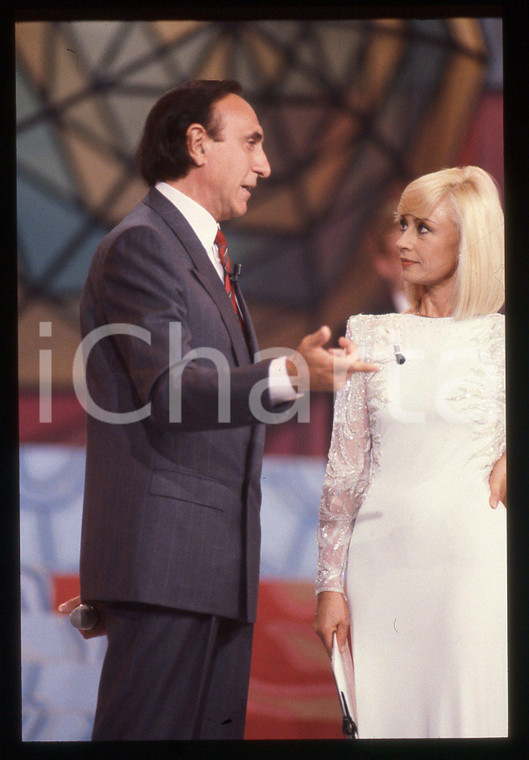 35mm vintage slide* 1990ca TELEVISIONE - Raffaella CARRA' e Pippo BAUDO *