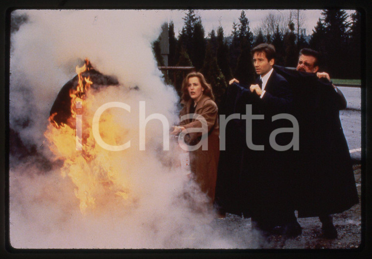 35mm vintage slide* 1993 THE X- FILES - Gillian ANDERSON e David DUCHOVNY (2)