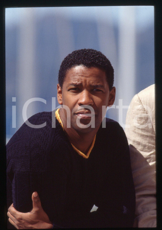35mm vintage slide* 1993 Festival CANNES - Denzel WASHINGTON ritratto attore