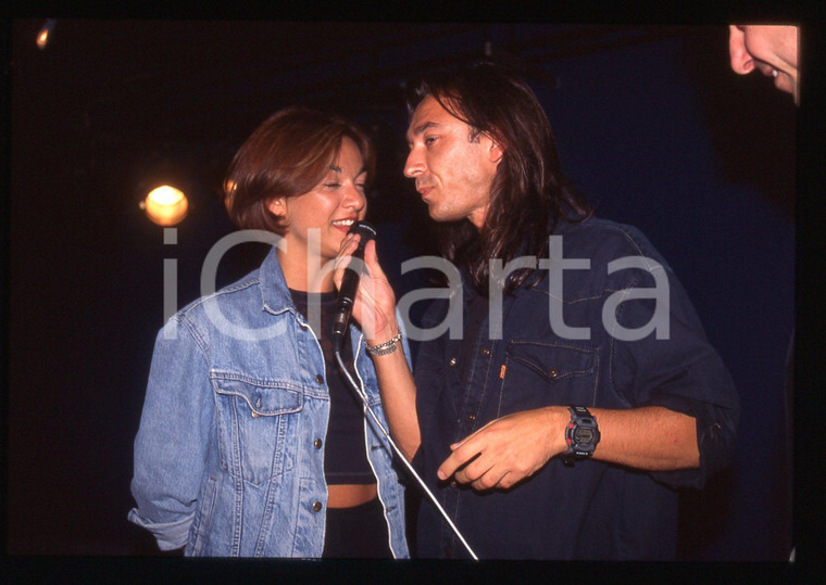 35mm vintage slide* 1990ca RADIO DEEJAY Daria BIGNARDI e ALBERTINO Ritratto (1)