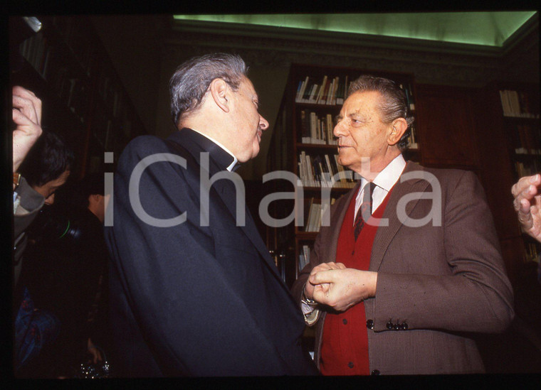 35mm vintage slide*1990ca ITALIA Cardinale Achille SILVESTRINI con Franco TATO' 