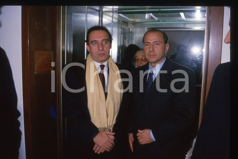 Silvio BERLUSCONI e Paolo PILLITTERI - MILANO 1990 ca * 35 mm vintage slide