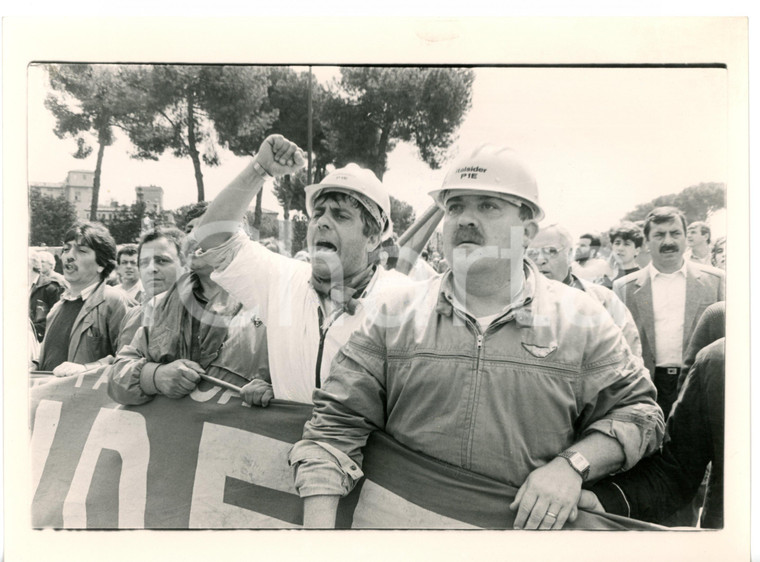 1988 GENOVA (?) Manifestazione operaia - Lavoratori ITALSIDER *Foto 24x18 cm