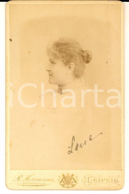 1897 GRIMMA Ritratto di donna di profilo - Foto Rudolf HERMANN LEPIZIG CDV