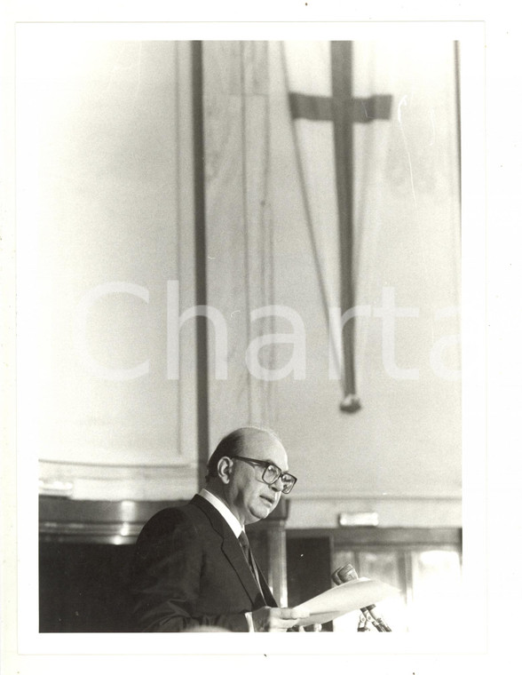 1985 ca POLITICA PSI - Ritratto di Bettino CRAXI in conferenza stampa - Foto