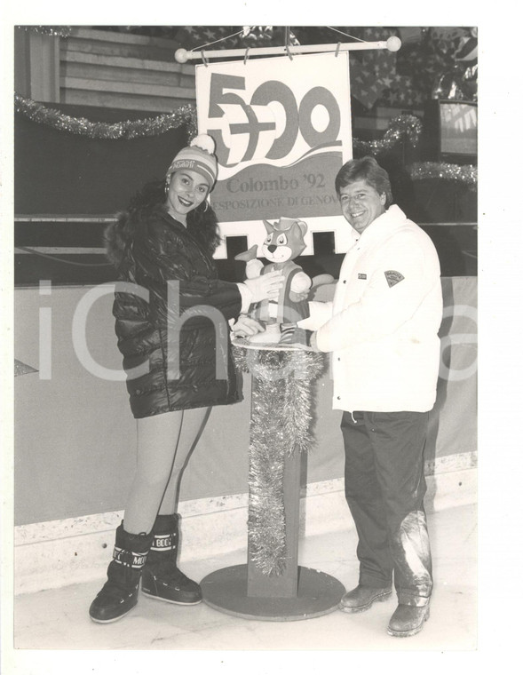 1992 ESPOSIZIONE DI GENOVA - Claudio LIPPI con la mascotte di "Colombo '92"