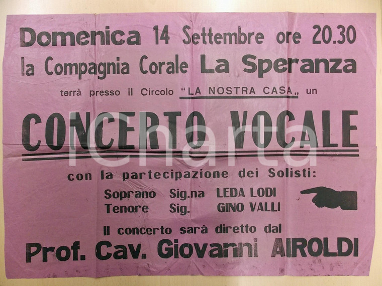 1950 ca CINISELLO BALSAMO (?) Circolo La nostra casa - Concerto Coro LA SPERANZA