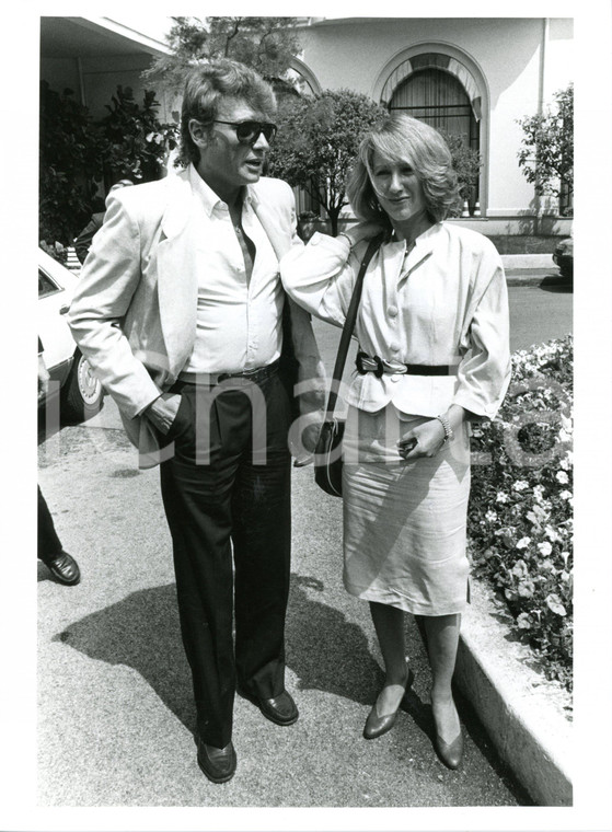 1985 ca CINEMA Ritratto di Johnny HALLYDAY e Nathalie BAYE *Foto 18x24 cm