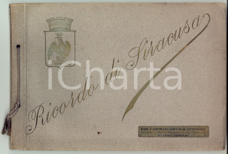 1915 ca Ricordo di SIRACUSA Album 24 tavole ed. Carmelo Greco 24x17 cm