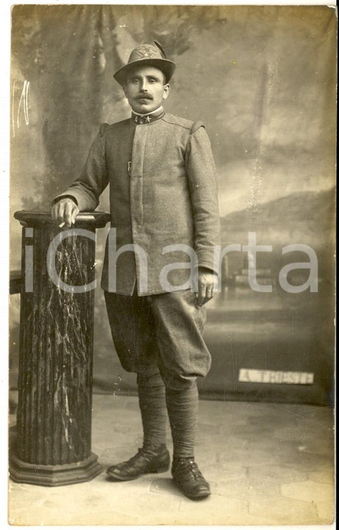 1915 ca WW1 INTRA Ritratto di ufficiale ALPINI - Foto cartolina Giuseppe CERETTI