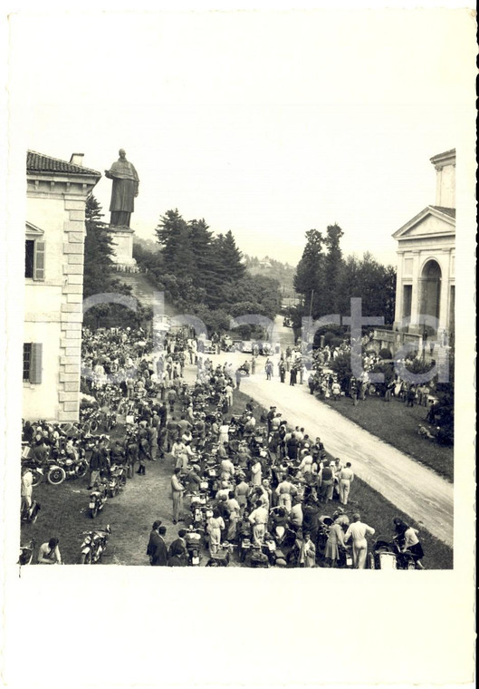 1950 ca ARONA (?) Raduno con motociclette presso statua San Carlone *Foto 12x16