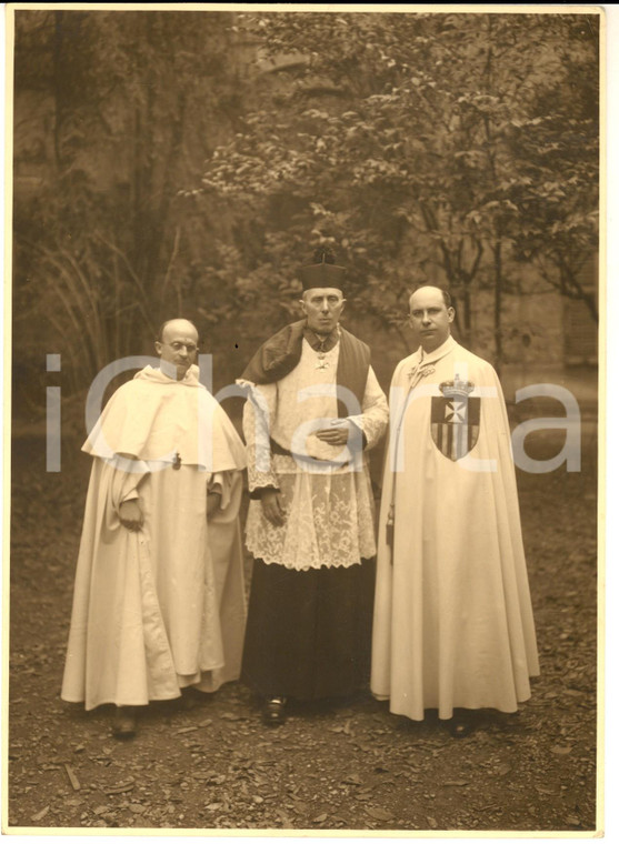 1933 TORINO Ostensione Sindone - Card. Maurilio FOSSATI con cavaliere OESSG Foto