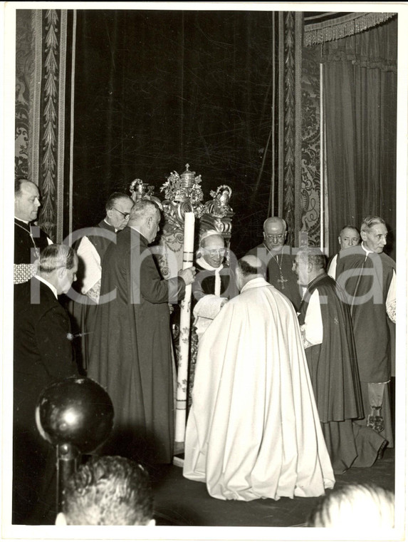 1955 ca ROMA Papa Pio XII riceve cavalieri Ordine SANTO SEPOLCRO - Foto 18x24 cm