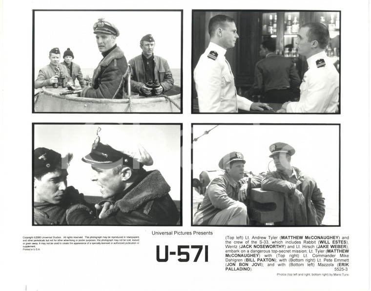 2000 CINEMA "U-571" Matthew McCONAUGHEY Bill PAXTON Jon BON JOVI *Foto 25x20 cm