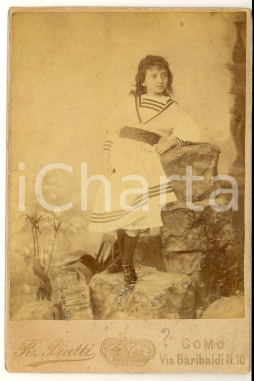 1890 ca COMO Ritratto di Ginetta CASNATI bambina - Fotografia R. PIATTI