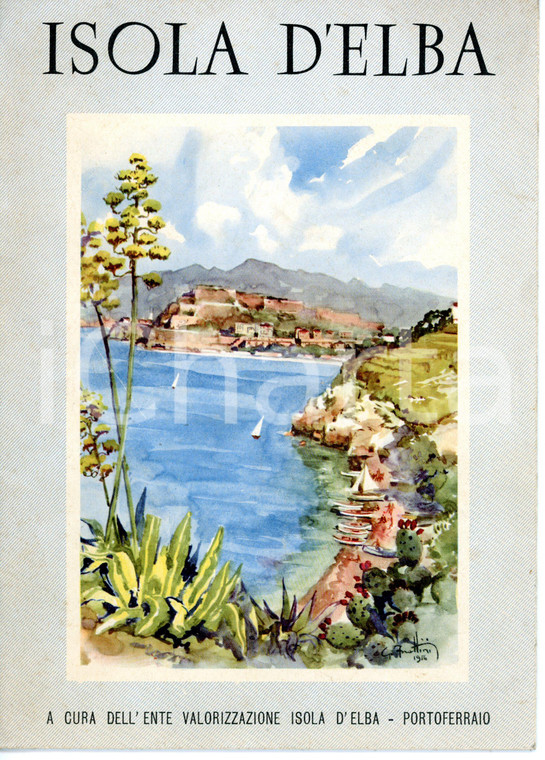 1960 ca TURISMO - ISOLA D'ELBA - Pieghevole ILLUSTRATO VINTAGE