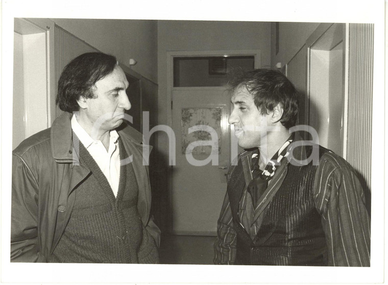 1985 ca RAI SPETTACOLO - Adriano CELENTANO con Pippo BAUDO nel backstage *Foto