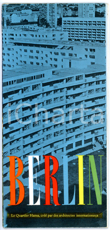 1960 ca BERLIN Le Quartier Hansa *Pieghevole turistico ILLUSTRATO 10x21 cm