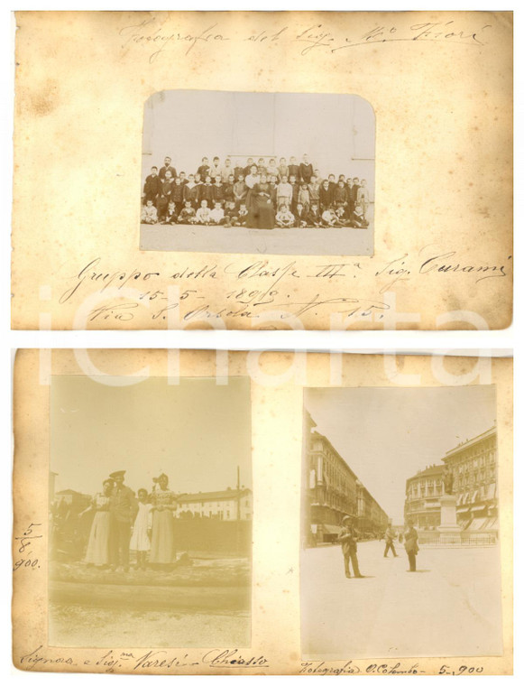 1899/1900 MILANO Scuola via S. Orsola - via Dante - Famiglia VARESI a Chiasso