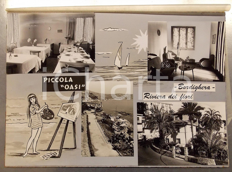 1960 ca BORDIGHERA Riviera dei fiori *Bozzetto preparatorio per cartolina 33x24