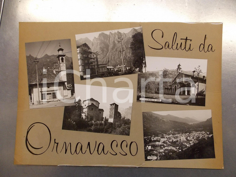 1960 ca ORNAVASSO Vedutine con Santuario BODEN - Bozzetto per cartolina 45x31 cm