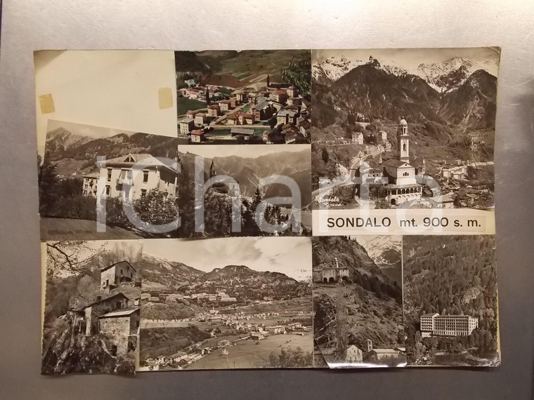 1960 ca SONDALO Vedutine con Santa Maria Maggiore - Bozzetto per cartolina 48x32