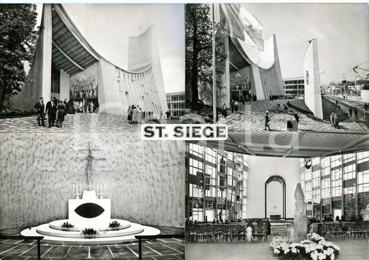 1958 BRUXELLES Expo - Padiglione ST. SIÈGE *Bozzetto per cartolina 30x21 cm