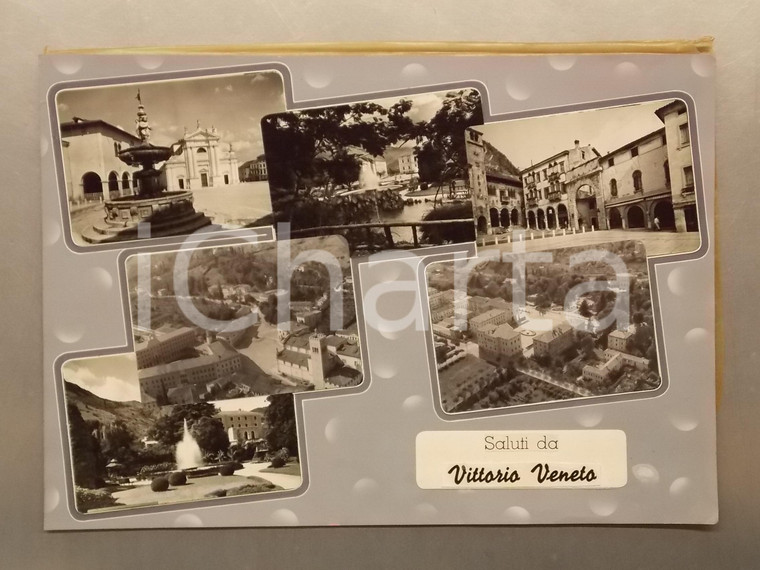 1960 ca VITTORIO VENETO Piazza Flaminio *Bozzetto preparatorio cartolina 45x30