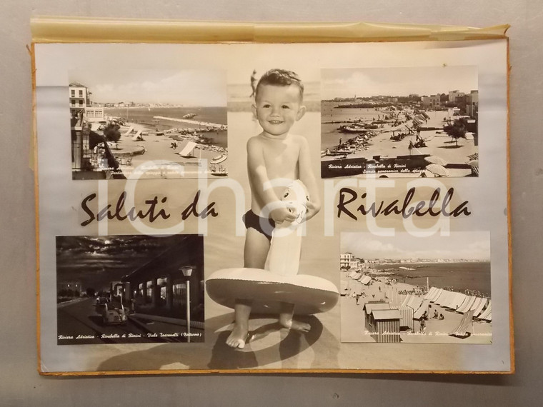 1960 ca RIVABELLA (RN) Bambino con salvagente *Bozzetto per cartolina 44x31 cm