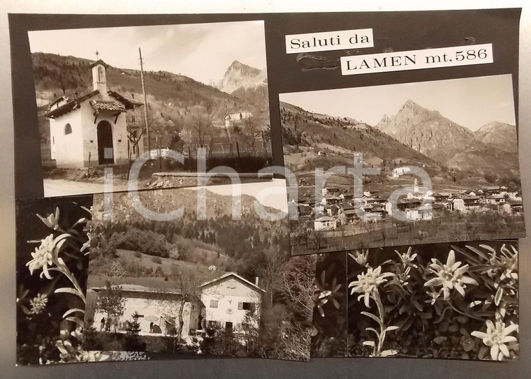 1960 ca FELTRE Frazione LAMEN (BL) Panorama *Bozzetto per cartolina 33x26 cm