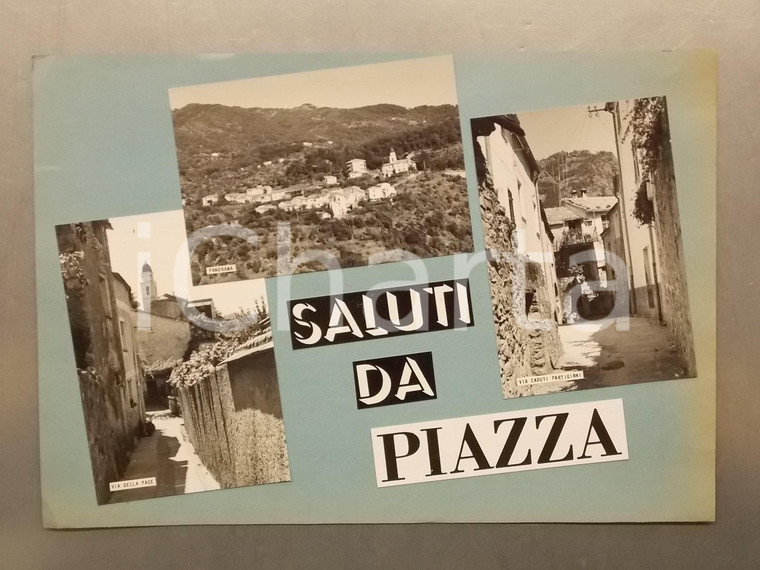 1960ca DEIVA MARINA - PIAZZA Via Caduti Partigiani *Bozzetto per cartolina 35x24