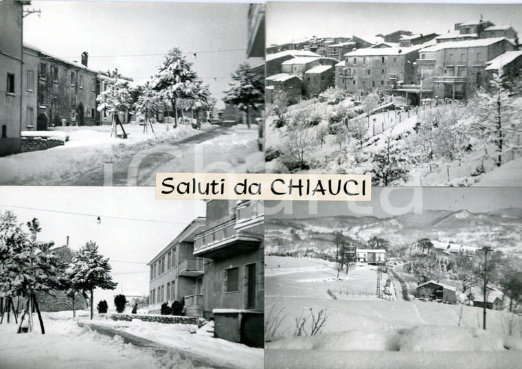 1960 ca CHIAUCI (IS) Panorama innevato *Bozzetto preparatorio cartolina 30x21